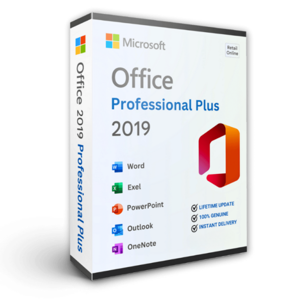 Office 2019 Professional Plus Retail Online Activation Key for 1PC.